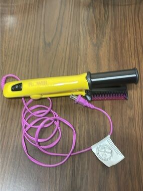 Yellow Styling Iron with Pink Cord